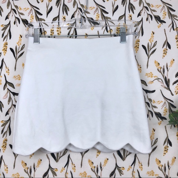 Topshop White Scallop Hem Mini Skirt